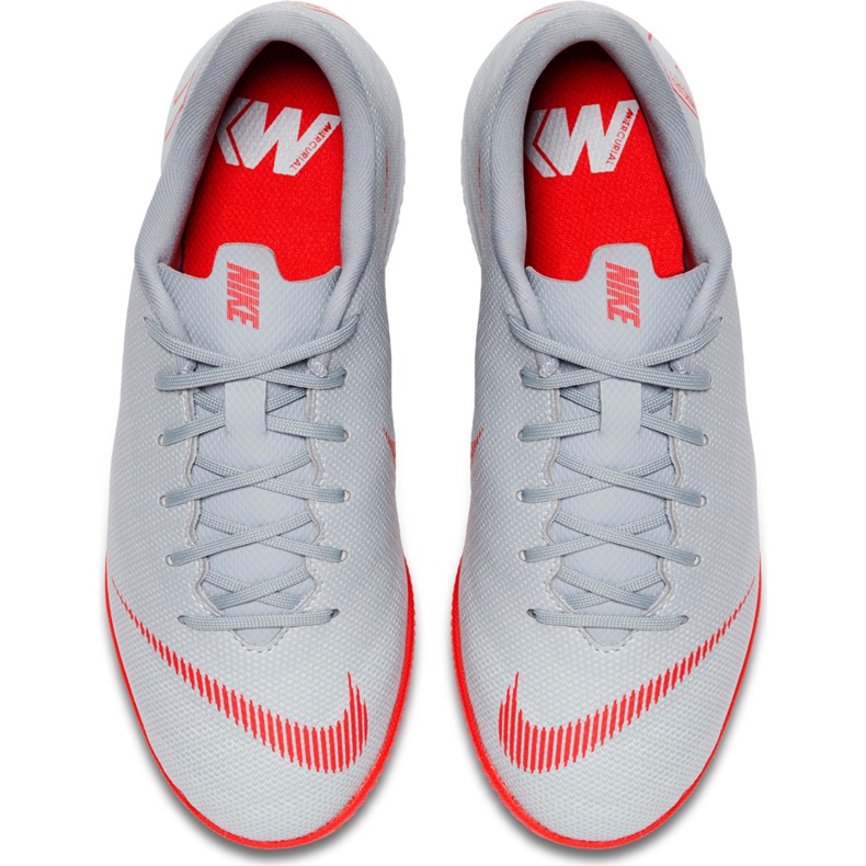 Pantofi de fotbal Nike Mercurial Vapor X 12 Academy Ic Jr AJ3101 060 alb gri 1