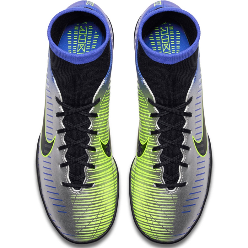 Pantof de fotbal Nike Mercurial X Victory 6 Df Neymar Tf 921514 407 verde, albastru, gri / argintiu albastru 1