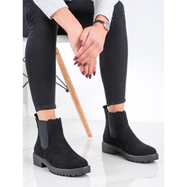 Bello Star Cizme Chelsea din piele de căprioară negru 2