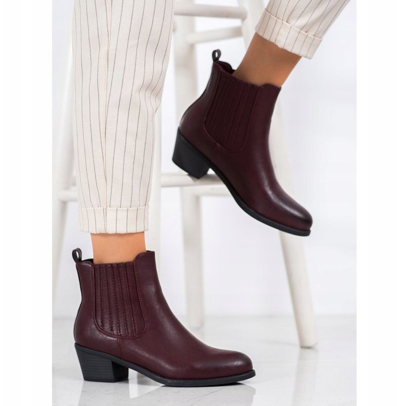 Ideal Shoes Cizme Slip-On clasice roșu 1