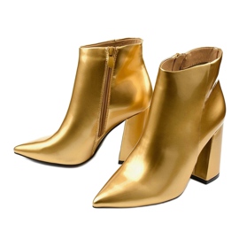 Botine aurii cu fermoar Adrietina de aur 1