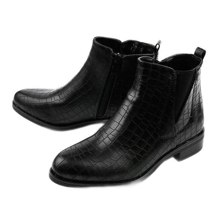 Cizme negre cu fermoar de la Chesser negru 2 Cizme negre cu fermoar de la Chesser negru 2