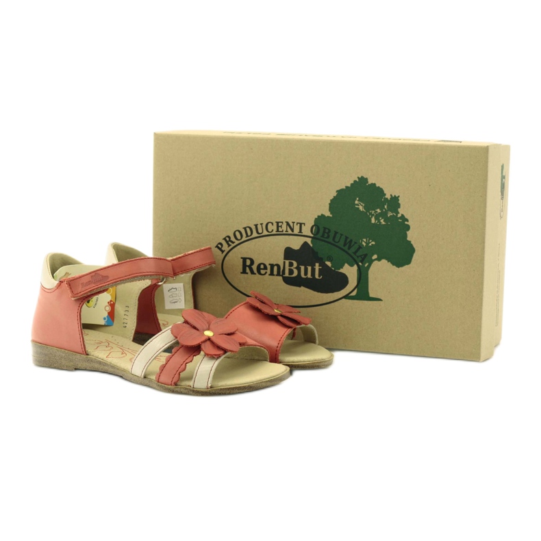 Ren But Sandale pentru fete Ren Dar floare de zmeură roșu multicolor 4
