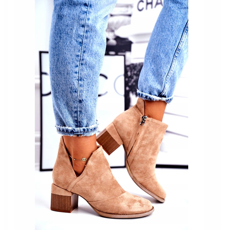 MSMG Cizme de damă decupate Beige Mini Meliori bej 3 MSMG Cizme de damă decupate Beige Mini Meliori bej 3