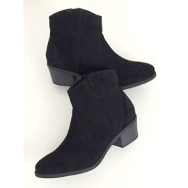 Cizme negre cu toc negru negru 99-63 Negru 1