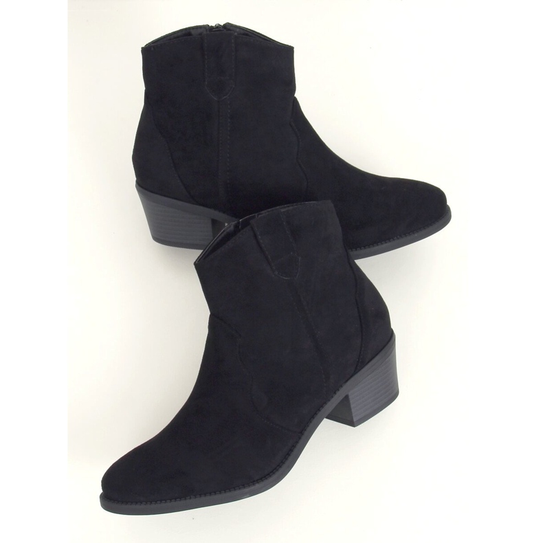 Cizme negre cu toc negru negru 99-63 Negru 1