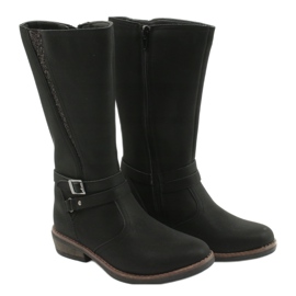 American Club Cizme lungi cu sclipici negru american GC24 / 20 3