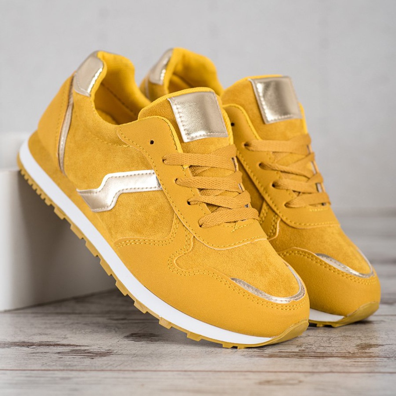 SHELOVET Pantofi sport muștar multicolor galben 1