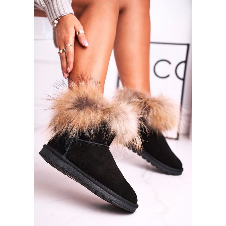 HAN Cizme De Zăpadă Damă Mukluk Cu Blană, Negru 1