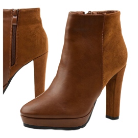 Cizme de cămilă pe post realizate din piele ecologică Clantree maro 1