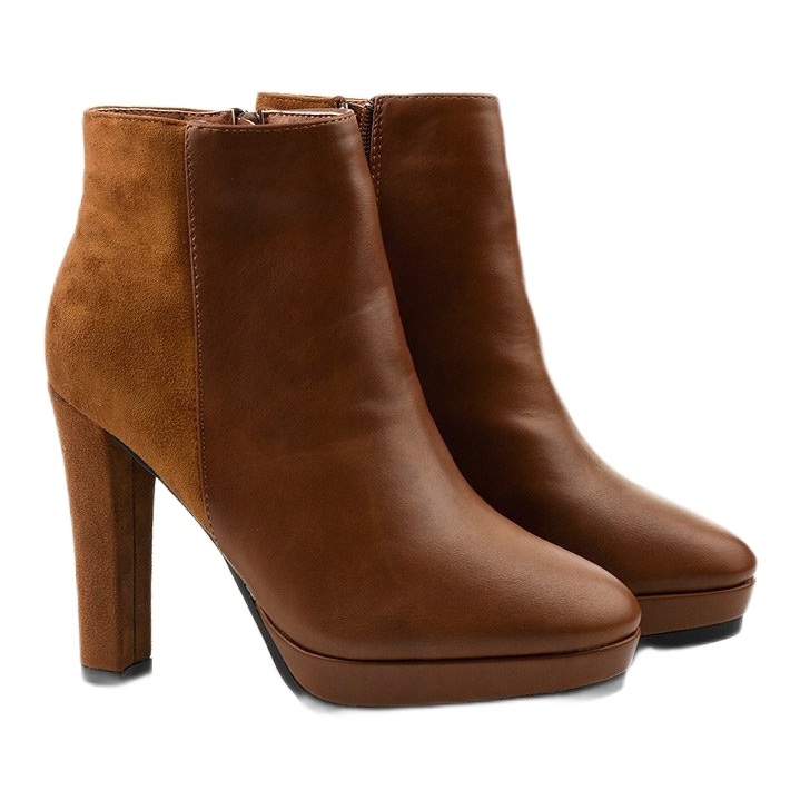 Cizme de cămilă pe post realizate din piele ecologică Clantree maro 2