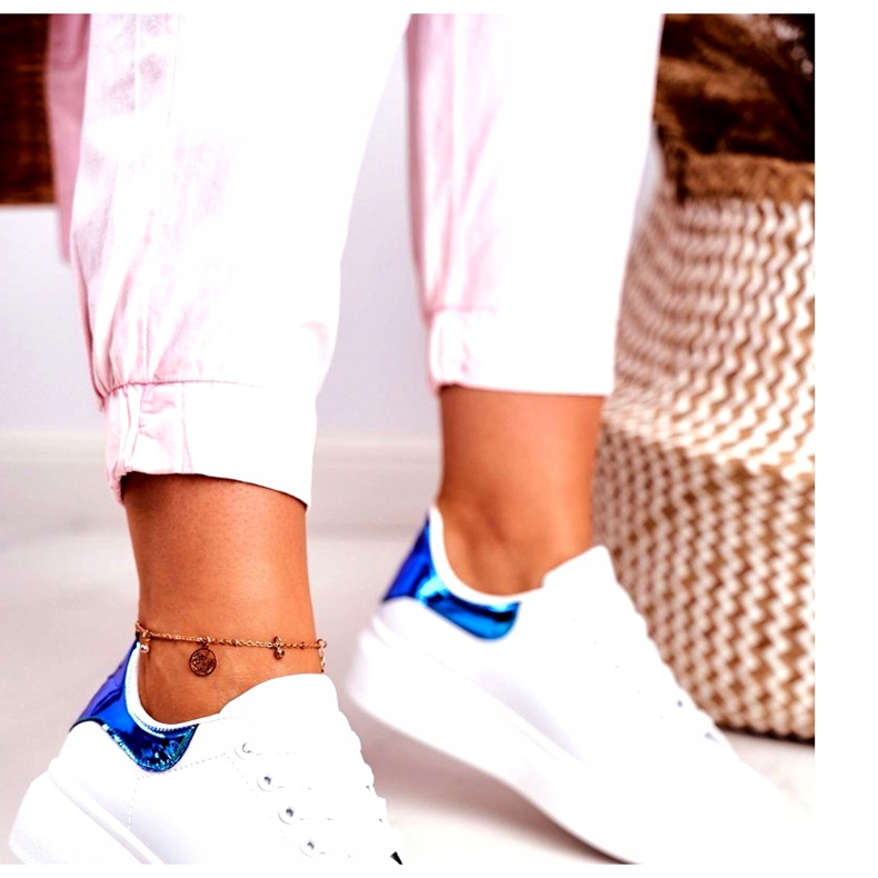 Încălțăminte sport de damă Lu Boo Alb metalizat Matilda albastru 2 Încălțăminte sport de damă Lu Boo Alb metalizat Matilda albastru 2