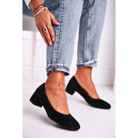 Pompă de damă S.Barski Suede Black Milon negru 2