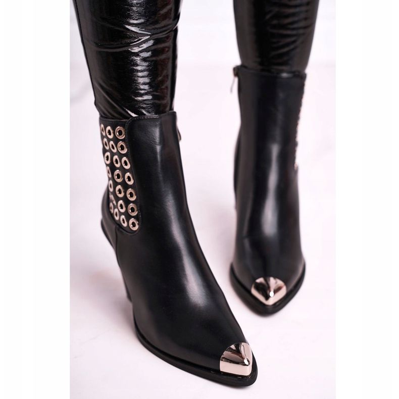 FS1 Cizme înalte pentru femei Toe din oțel negru Numai timpul 2