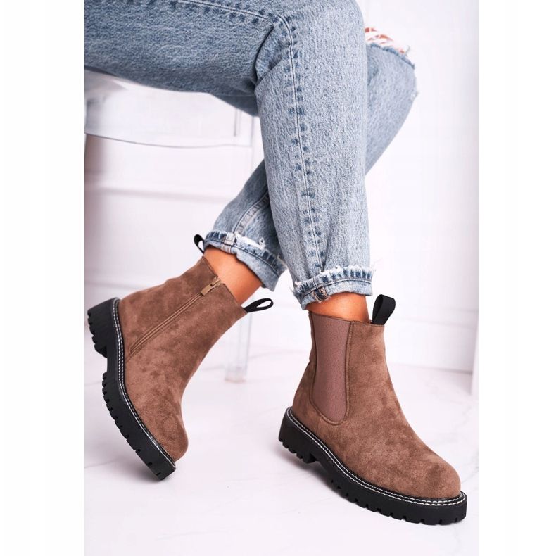 Ideal Cizme Chelsea pentru femei Khaki Resist kaki verde 2