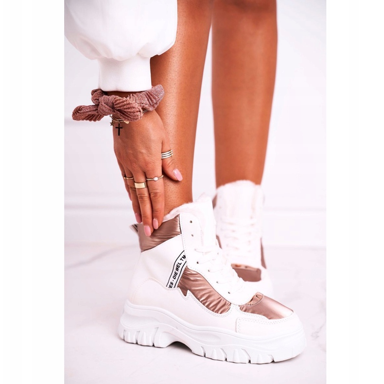 Marquiiz Cizme de zăpadă pentru femei cu blană Euforie albă 1