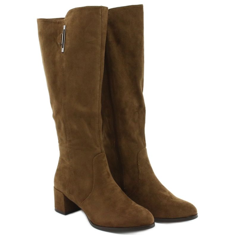 Cizme din piele de căprioară Olive Sergio Leone KZ277 maro 2