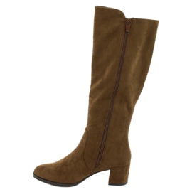 Cizme din piele de căprioară Olive Sergio Leone KZ277 maro 1