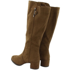 Cizme din piele de căprioară Olive Sergio Leone KZ277 maro 3