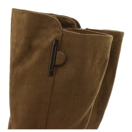 Cizme din piele de căprioară Olive Sergio Leone KZ277 maro 4