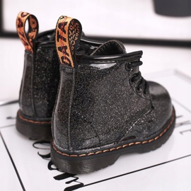 FRROCK Cizme pentru copii Cald cu fermoar Lacuit negru sclipici Mistor 1