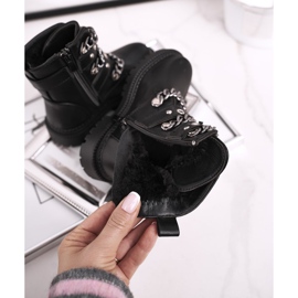 FRROCK Cizme calde pentru copii cu fermoare din blană negru Fun Time 1