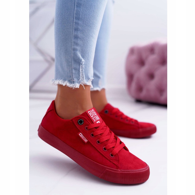 Adidași pentru femei Big Star Suede Red EE274044 roșu 1