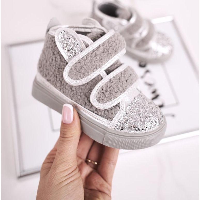 FRROCK Adidași pentru copii High Warm Grey Clifford argint gri 1