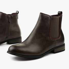 Cizme plate Jodhpur gri, cu bandă elastică 20Y8031-1 1