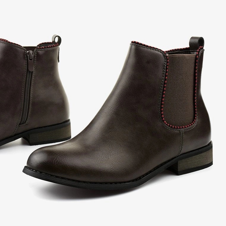 Cizme plate Jodhpur gri, cu bandă elastică 20Y8031-1 1