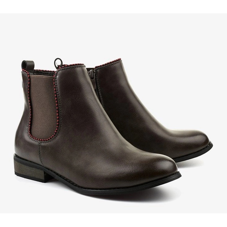 Cizme plate Jodhpur gri, cu bandă elastică 20Y8031-1 2