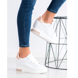 SHELOVET Pantofi sport pe o pană alb de aur 1 SHELOVET Pantofi sport pe o pană alb de aur 1