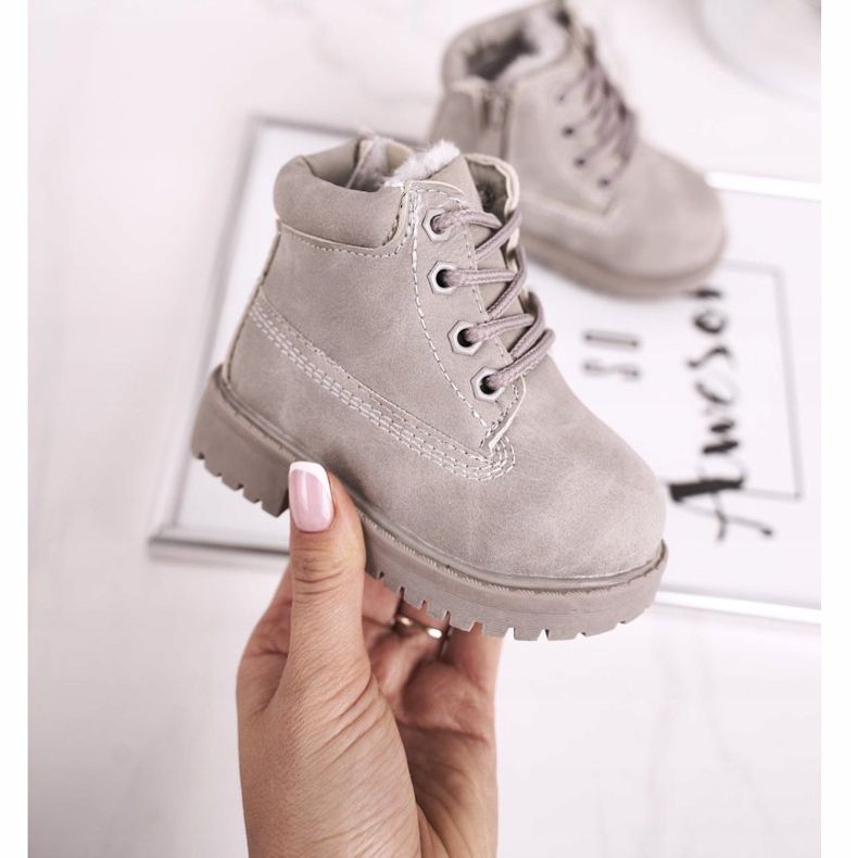 FRROCK Cizme pentru copii călduroși, gri Dexter 2