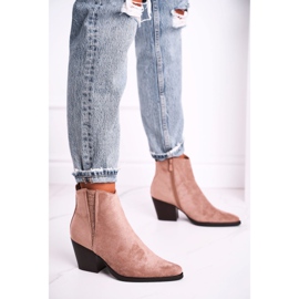 FB2 Cizme pentru femei cu toc înalt Khaki Loud bej roz 1