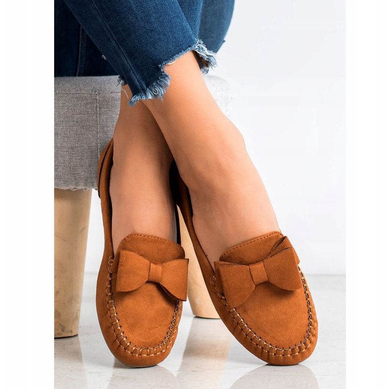 Fama Mocasini cu arc maro galben 2