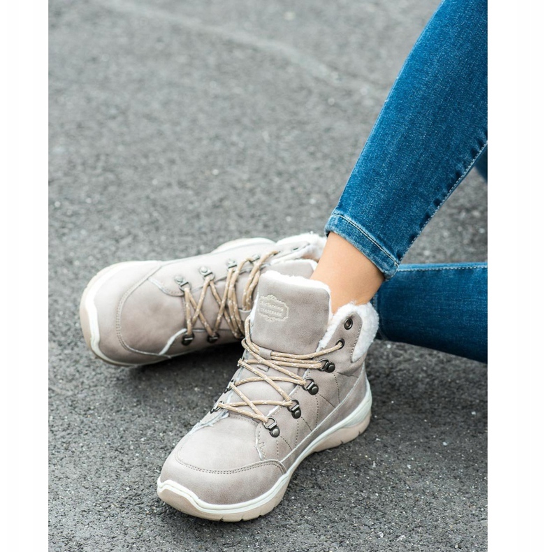 Arrigo Bello Cizme de iarnă calde bej gri 1