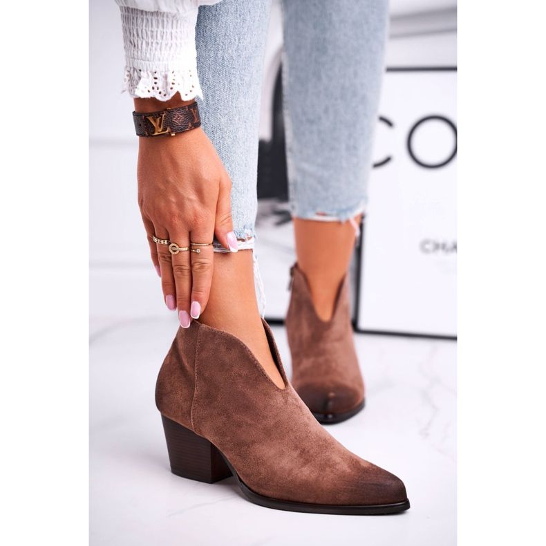 Vinceza Cizme pentru femei cu cea mai bună alegere, cu tăietură maro 2