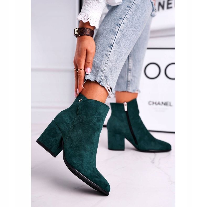 Vinceza Cizme de damă Warm Eco Suede Green atât de bune verde 1