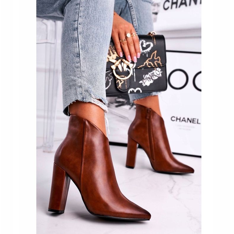 Marquiiz Cizme de damă cu toc înalt Camel Rise Up maro 1