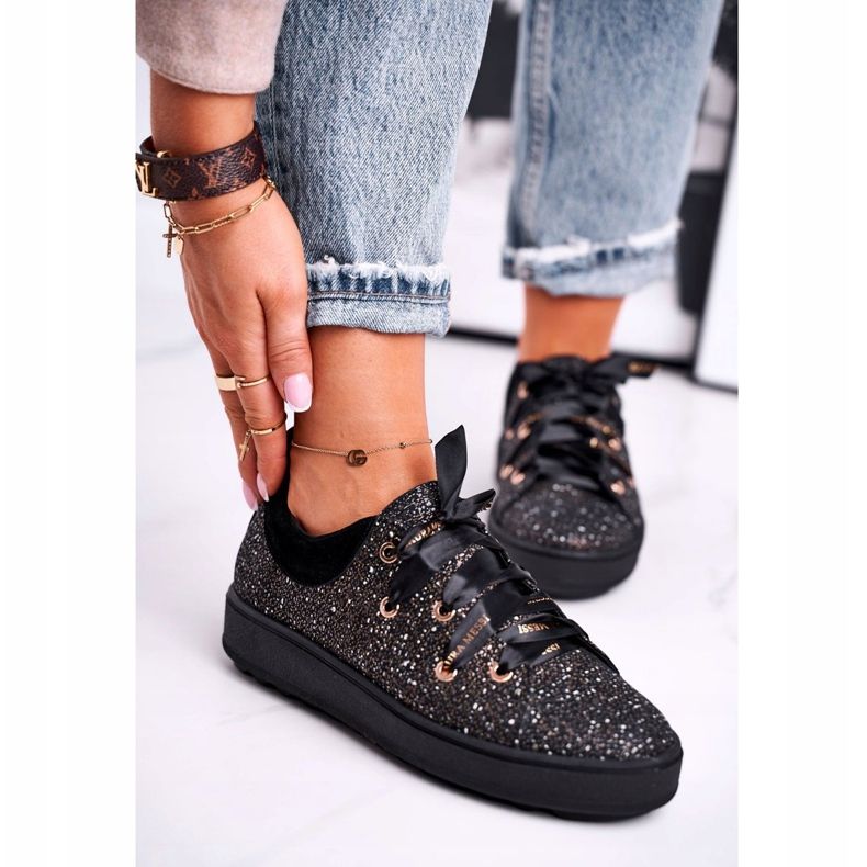 Adidași pentru femei Piele elegantă Laura Messi Negru 2045 2