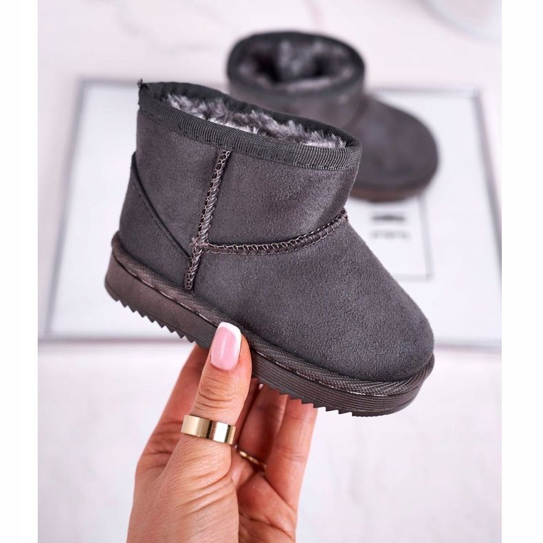 Cizme de zăpadă pentru copii pentru copii cald Gooby Grey gri 1 Cizme de zăpadă pentru copii pentru copii cald Gooby Grey gri 1