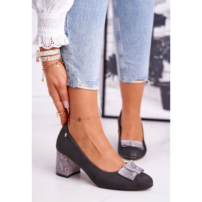 Pompă de damă Maciejka Suede Graphite 3356A-43 / 00-1 multicolor 1