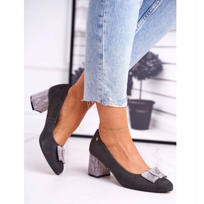 Pompă de damă Maciejka Suede Graphite 3356A-43 / 00-1 multicolor 2