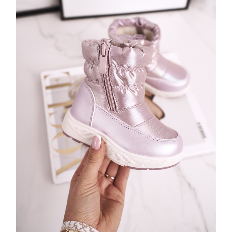 EVE Cizme de zăpadă pentru copii încălzite cu lână roz Cruella 2