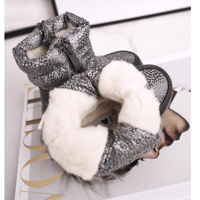 EVE Cizme de zăpadă caldă din lână pentru copii Gri Cruella 2