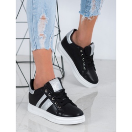 SHELOVET Pantofi sport pe o pană negru 2 SHELOVET Pantofi sport pe o pană negru 2