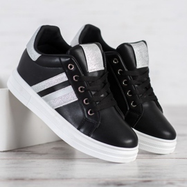 SHELOVET Pantofi sport pe o pană negru 1 SHELOVET Pantofi sport pe o pană negru 1