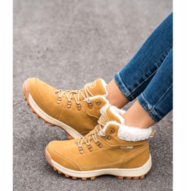 Ax Boxing Pantofi de trekking cu piele de oaie galben 1