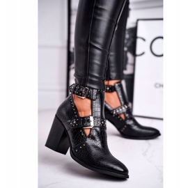 FRSS Cizme pentru femei cu decupaje Croco Aria neagră negru 1 FRSS Cizme pentru femei cu decupaje Croco Aria neagră negru 1