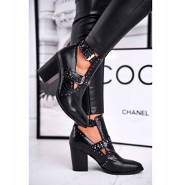 FRSS Cizme pentru femei cu decupaje Croco Aria neagră negru 2 FRSS Cizme pentru femei cu decupaje Croco Aria neagră negru 2